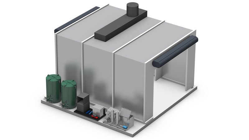 Metal Pretreatment Booths with Manual Wand